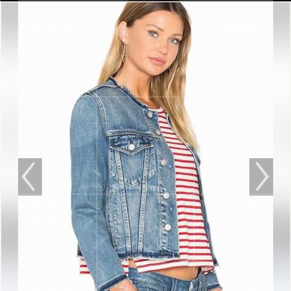 AMO Lola denim jacket NWT, Size XS, Med Blue Wash